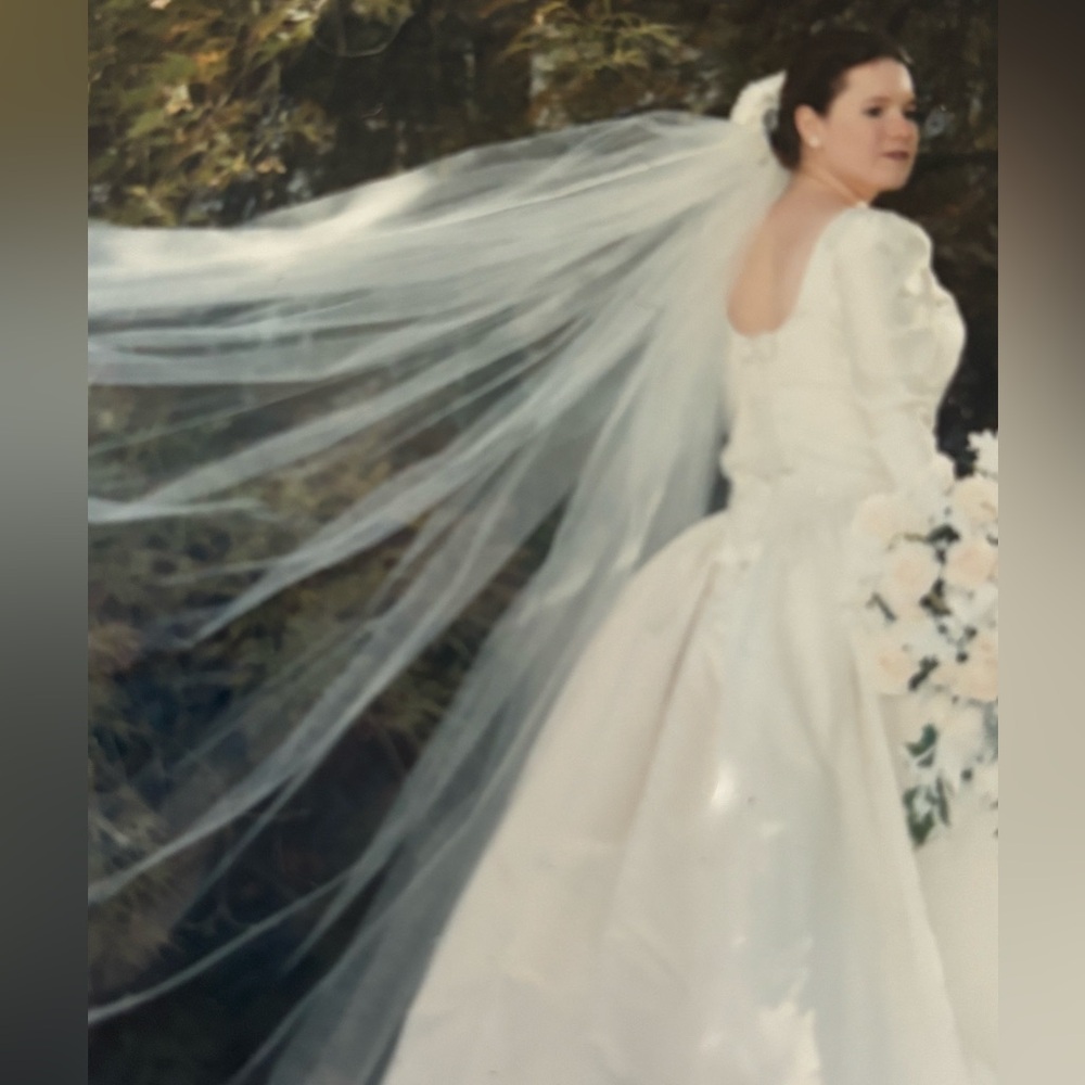 Pure Silk Wedding Dress 👰 👗💛 Size M - Picture 3 of 11